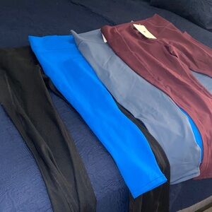 Bundle! Fabletics Leggings Set - Black, Blue, Dusty Blue, Burgundy/Purple
